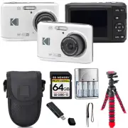 Kodak Pixpro FZ45 Camera (White) + Tripod + Case - 64GB Kit