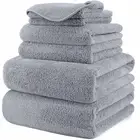 POLYTE Oversize, 60 x 30 in., Quick Dry Lint Free Microfiber Bath Towel Set, ...