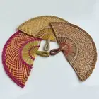 Wall Hanging Grass Woven Fan Handmade Background Decorative Fan Living Room