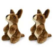 2x Lil Friends Wallaby Souvenir Soft Stuffed Animal Plush Children 18cm Toy 3y+
