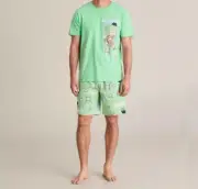 MENS size XL Green Marvel Cotton matching summer pyjamas pjs NEW 8378