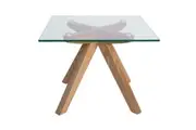 SK Designer Living | Amber Collection | Square Glass Side Table | Natural