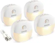 Rechargeable Mini Motion Sensor Night Light, 2nd Gen Warm White LED Stick-On