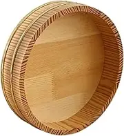UTHCLO Wooden Rice Bucket with Elegant Trim Traditional Sushi Mixing Tub for Sushi Rice and Kitchen Storage for Culinary Tasks