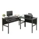 《DFhouse》頂楓150+90公分大L型工作桌+1抽屜電腦桌-黑橡木色