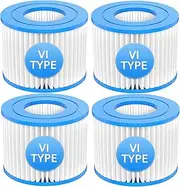 Type VI Cartridge Hot Tub Spa Filter Replacement Compatible with Lay-Z-Spa Coleman SaluSpa 90352E 58323 90427, Swimming Pool Pump Filter, 4 Pack