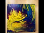 Original Abstract Pour Painting One Of A Kind 12 X 12" Canvas Wall Art
