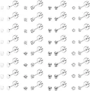 [Sanfenly] 16 Pairs Tiny Cartilage Stud Earrings for Women Men Surgical Steel Flat Back Cartilage Earrings Hypoallergenic Cubic Zirconia Tiny Ball Studs Earrings 2mm 3mm Tragus Helix Daith Piercing