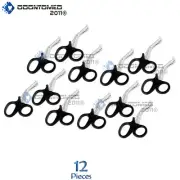 12 EMT Shears Scissors Bandage Paramedic EMS Supplies (Black Handle)