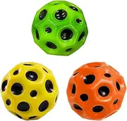 Pack of 3 Jump Balls, Moon Balls, Bounce Ball, High Jumping Rubber Ball, Jumps Rubber Ball, Space Ball, Mini Bouncing Ball for Children, Bouncy Balls for Kids, Party Gift