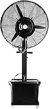Industrial Spray Fans, Pedestal Fan/Misting Fan/Oscillating Fan/Floor Fan for Commercial Garage Warehouse Workshop Patio and Outside; 3 Speeds, 42L Standalone Tank,90°/45° Oscillation(Fixed,750mm (3