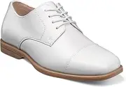 [Florsheim] Boy's, Reveal Cap Toe Oxford JR - Little Kid & Big Kid, White Smooth Leather, 6 Big Kid