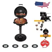 Non-Stick Indoor/Outdoor BBQ Grill for 15 Servings - Easy Cleanup & Assembly