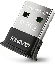 Kinivo USB Bluetooth Adapter for PC BTD500 (BT 5.0, Wireless Dongle Receiver for Windows 11/10/8.1/8, Raspberry Pi, Ubuntu) - Compatible with Laptops, Headsets, Speaker, Mouse, Keyboard, Printers