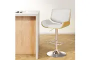 Bar Stool Wooden Leather Artiss