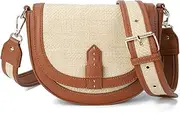 Gladdon Women's Mobile Phone Shoulder Bag, Small Handbag, Crossbody Bag, Shoulder Bag, Zip Compartments, Straw/Canvas and Vegan Leather with Adjustable Removable Shoulder Strap