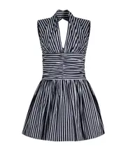 open-back minidress 40 Navy stripe