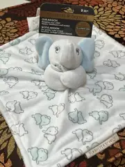 Blanket Beyond SECURITY Elephant LOOK AT EARS! WHITE HEAD ARMS BLUE VELOUR NEW