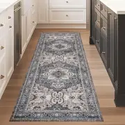 PURRUGS Vintage Farmhouse Boho Runner Rug 2x6 ft, Non-Slip Machine Washable R...