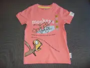 M&S Roald Dahl Top 'Monkeys' Design NHM T-Shirt 2-3y 98cm Orange Mix BNWT
