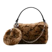 Fashion Snake Pattern Underarm Bag with Coin Purse Autumn Women Handbag Shoulder Tote Portable Retro Commuter Chain Street