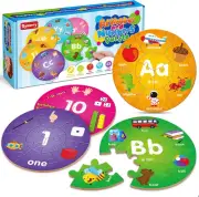 SYNARRY Wooden Number and Alphabet Puzzles for Kids Ages 3-5, ABC Learning fo...