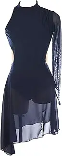 [Zagitova] Figure Skating Dress for Girls Graceful Sheer Women Long Sleeve Patchwork Competition Dance Outfits
