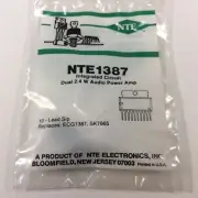 (1) NTE NTE1387 Integrated Circuit Dual, Audio Power Amplifier, 2.4W/Ch