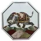 12" White Marble Table Top center Coffee Inlay lapis pietra dura elephant k17