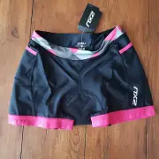 2XU Womens Small Triathlon Tri Shorts Active Trishorts 4.5" Inseam S Padded