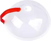 Microwave Cover with Water Steamer & Tray, Food Protector Splatter Guard,Dish Bowl Plate Serving Lid with Handle,10 Inches, Clear