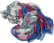Women's Square Scarf, 100% Silk Hair Neckerchief Ultra-Thin Super Soft Fashion Retro Vintage Print Wild Multifunctional Four Seasons Shawl