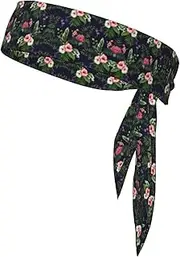 Florals Sports Strap Double-Sided Headscarf Men's Bow Tie Sports Headscarf Running Yoga Exercise Headband