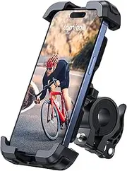 Motorcycle Phone Mount, Bike Phone Holder - Lamicall 2025 Upgrade Adjustable Mobile Holder, Bicycle Scooter Handlebar Smartphone Cradle Clip for iPhone 16 15 14 Pro Max 13/12 mini, Galaxy, 4.7-6.8"