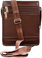 [ABYS] Genuine Leather Coffee Brown Neck Pouch||Shoulder Bag||Passport Pouch for Men & Women, Coffee Brown