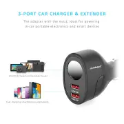 Mbeat Gorilla Power Dual Port QC 3.0 Car Charger With Cigar Lighter Socket