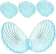 HOMOCONO Boxes Candy present Box Shower Trinket Fete Decorative Sea Shell Jewelry Shells Swift Birthday Little Themed Keepsakes Wedding Sea Favor Seashell Party Beach Sky-blue Plastic