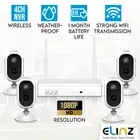 Wireless Home Battery Security 1080P HD WiFi 4x Camera CCTV System NVR NO HDD