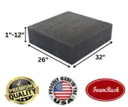 FoamRush 26" x 32" Charcoal High Density Upholstery Foam Wheelchair Cushion USA