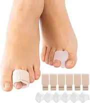 Toe Separators for Overlapping Toes, Crooked Toe, 6Pieces Reusable Hammer Toe Straightener Corrector & 6Pieces Silicone Toe Spacer Divider for Women, Men