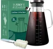 Cold Brew Coffee Maker 64Oz/2Qt, Glass Body with Dense Stainless Steel Filter