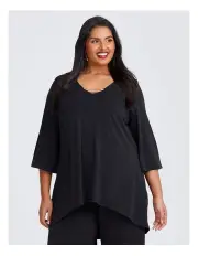 [Taking Shape] Melinda Hi Lo Long Tunic in Black