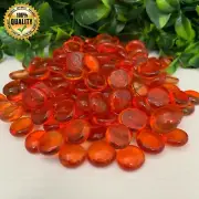 Orange Round Glass Pebbles Beads Stones For Arts, Craft, Mosaics 17 - 19mm 450g