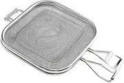 Kisangel Sandwich Grill Bread Baking Tool Microwave Grill Tray Grill Basket Grill Sandwich Maker Sandwich Baking Net Toaster Sandwich Oven Grill Rack Stainless Steel Mini BBQ Net