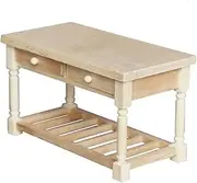 Kisangel Dollhouse Mini Furniture Model Dining Scene Wooden Table Drawer Adorable Ornament for DIY Decor