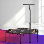 Everfit 51inch Hexagon Fitness Trampoline Rebounder Adjustable Handrail Orange