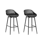 2PC Outdoor Bar Stools Plastic Metal Dining Chair Patio Furniture Garden Gardeon