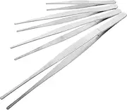 MOBUTOFU 4pcs Stainless Steel Tweezers Pointed Plant Tweezers Round Tip Large Pointy for Garden