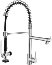 Chrome Kitchen Faucet with Sprayer,Commercial Single Handle Pull down Kitchen Si