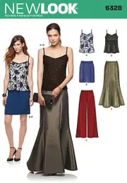 New Look Sewing Pattern 6328 Misses' Pants, Skirt in Two Lengths and Camisole